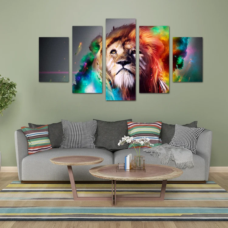 Magic painting wholesale multi color animal patterns 3d diy lion 5-piece face painting