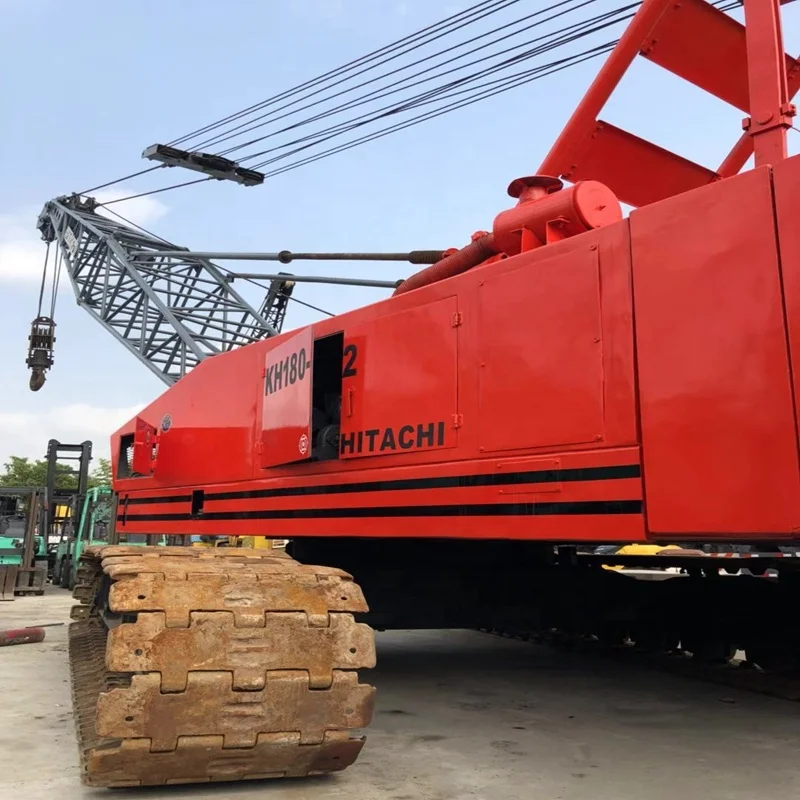 50 тонн, японский бывший в употреблении гусеничный кран hitachi kh180, продажа в Шанхае, Китай