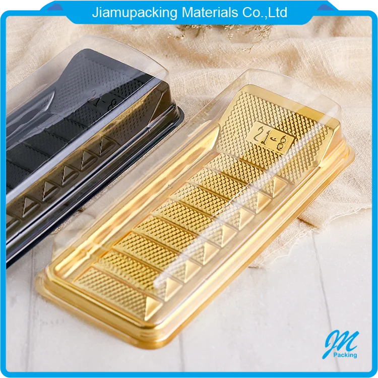 Hot sale rectangular clear plastic food tray box for cookie