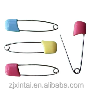 Hot selling safty pins with plastic head for children use