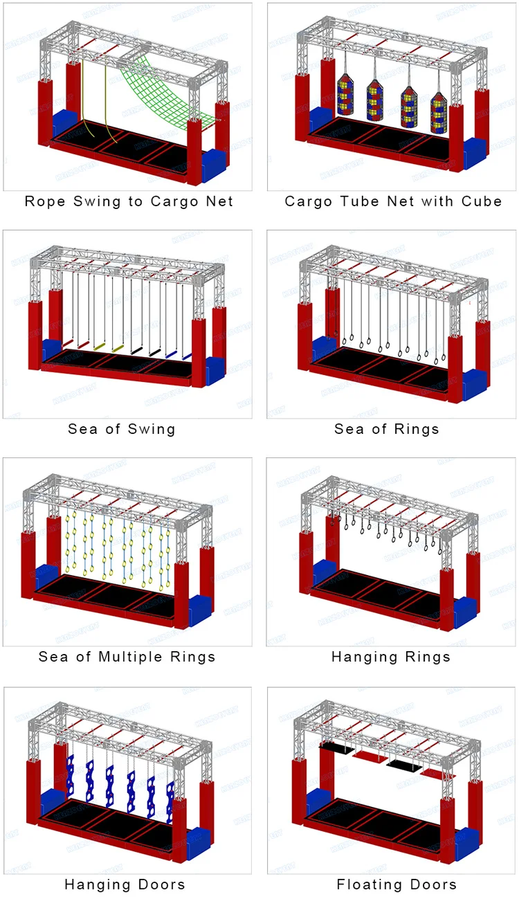Adventure american ninja warrior equipment with aluminum truss