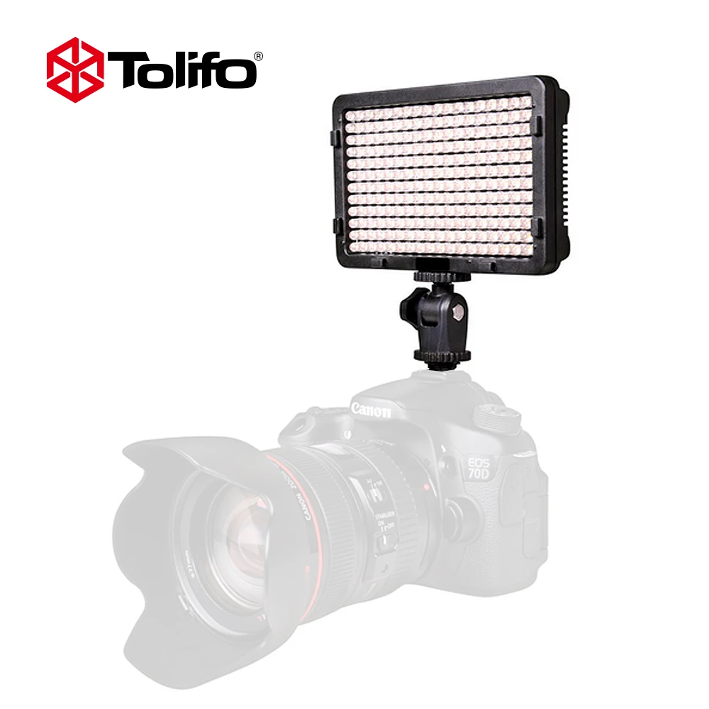 Tolifo Photo Studio 176 PCS Bulbs LED Ultra Bright Dimmable on Camera Video Light With Battery