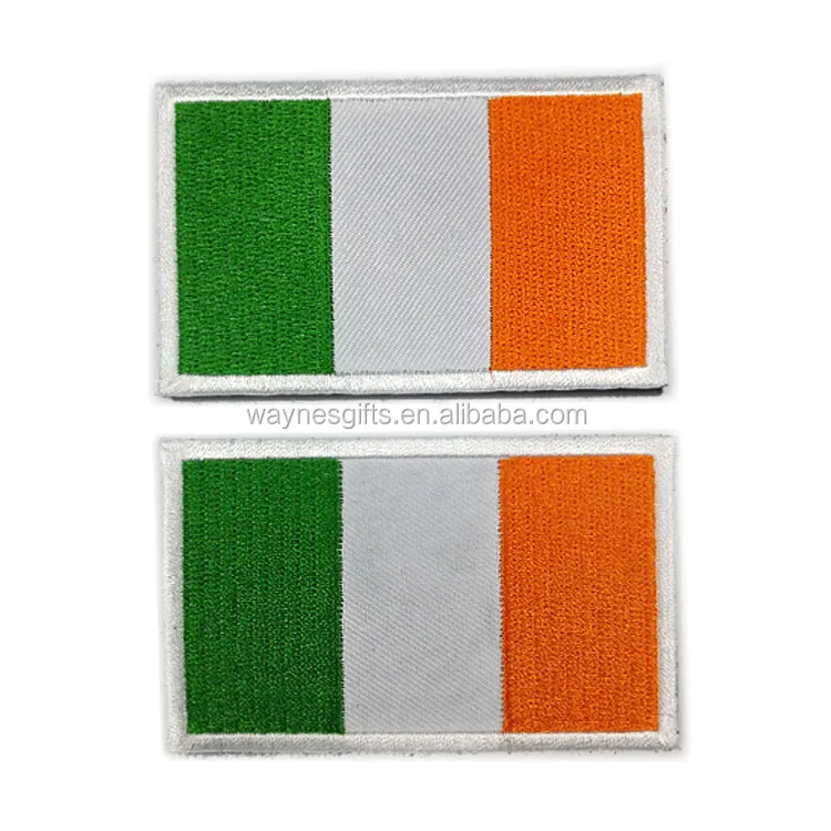Custom Embroidered HOOk&LOOP Ireland National Flag Patch Unisex for Adults & Children for Automotive & Insurance