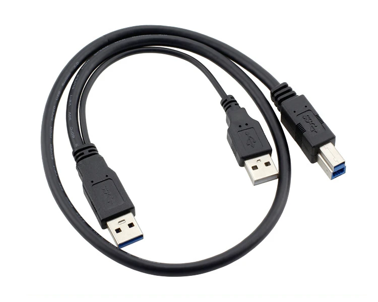 USB y cable 1 male 2 male usb 3.0 printer cables with power supply