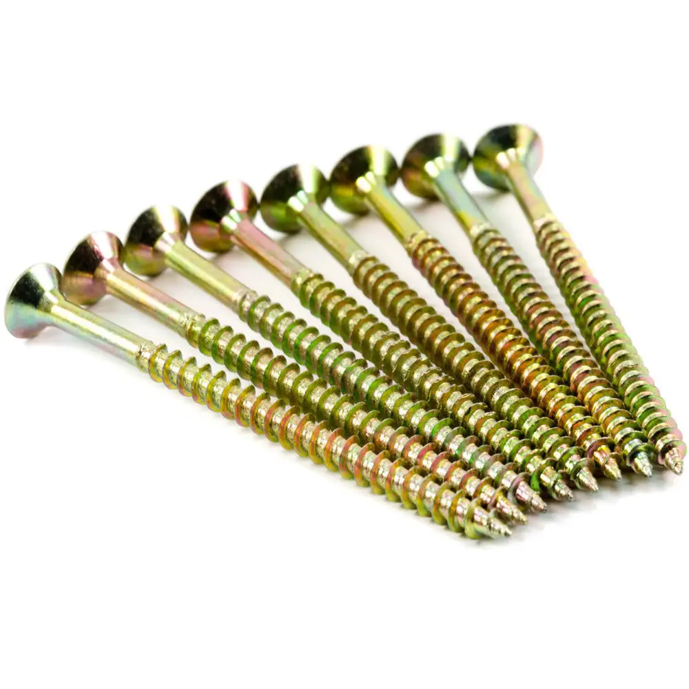 
China alibaba factory supply 320pc yellow zinc plated chipboard screw set 
