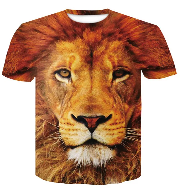 Diy Custom Cool Psychedelic Rock Crew Neck T Shirt All Over Sublimation 3d Animal Printed T-Shirt 3d Printing Men T Shirt