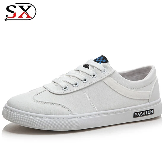 All Match White Casual Shoes For Men Latest Hot Selling Cool Men Canvas Flat Shoes 2018