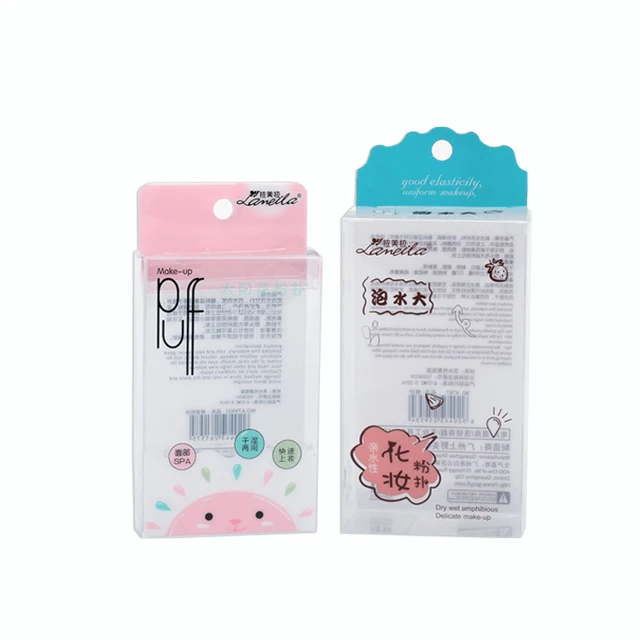Clear Plastic Cosmetic Packaging Transparent PVC PET Plastic Packaging Boxes For Makeup Foam