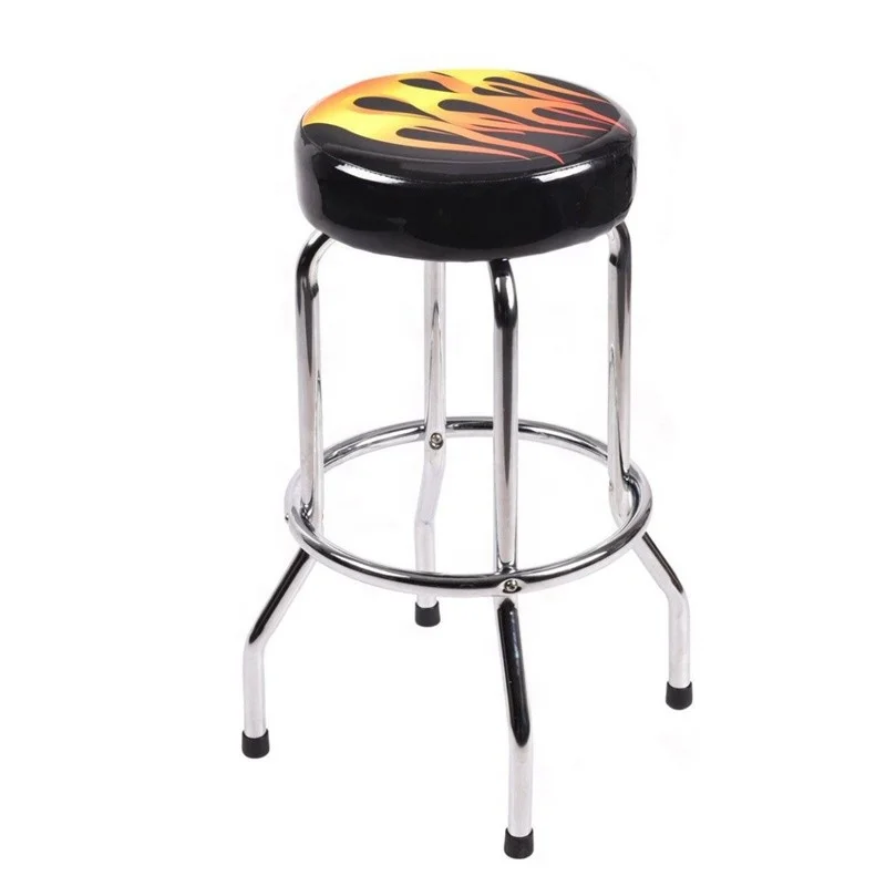 Fashion Iron Frame Legs Swivel PVC Seat Barstool For Sale