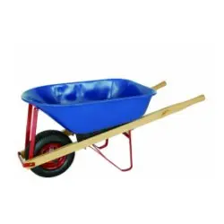 Heavy duty garden wheel barrow with metal tray