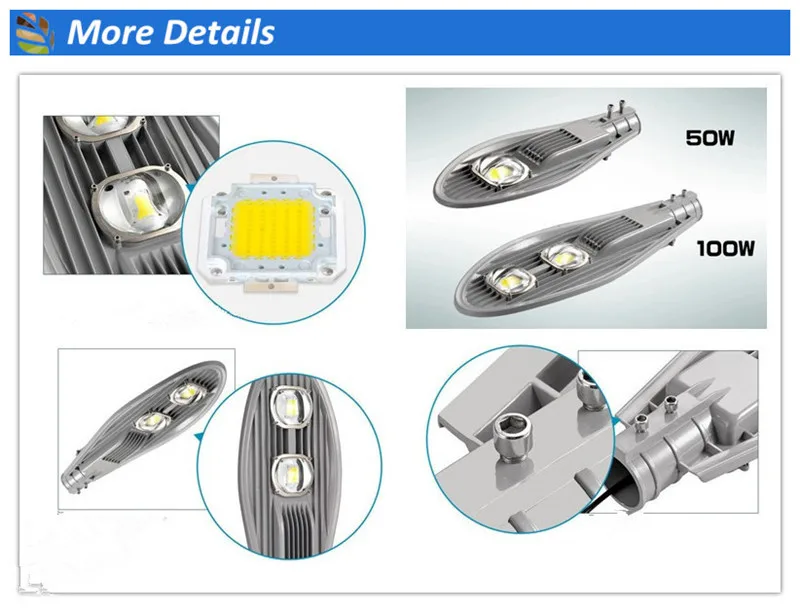 
High Lumen Output COB 50w 100w 150w Led Streetlight Outdoor 
