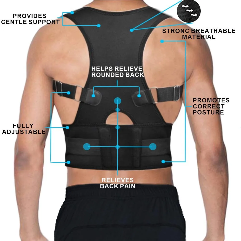 ZRWM35 Male female adjustable magnetic posture corrector corset back brace back belt lumbar support straight corrector