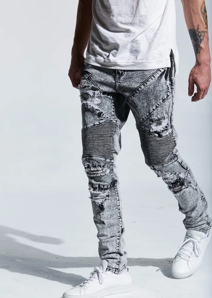 OEM new model in bulk design your own pent style ripped grey acid wash biker funky stylish jeans pants for boys 253