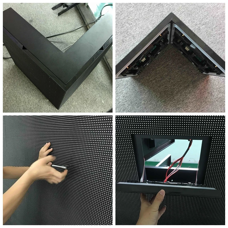 High quality P10 Indoor & Outdoor Seamless L Shape 90 degree Corner LED Display Screen