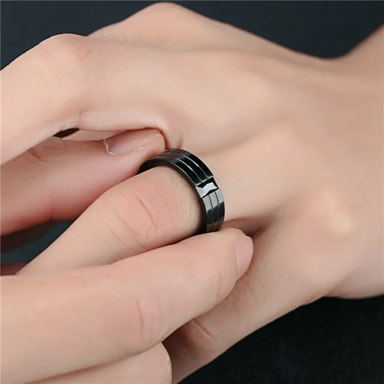 Fashion 316l Steel Jewelry Nice Design Black Metal Rings for Fingers Wholesale for Men Wholesale Woman Stainless Steel Ring