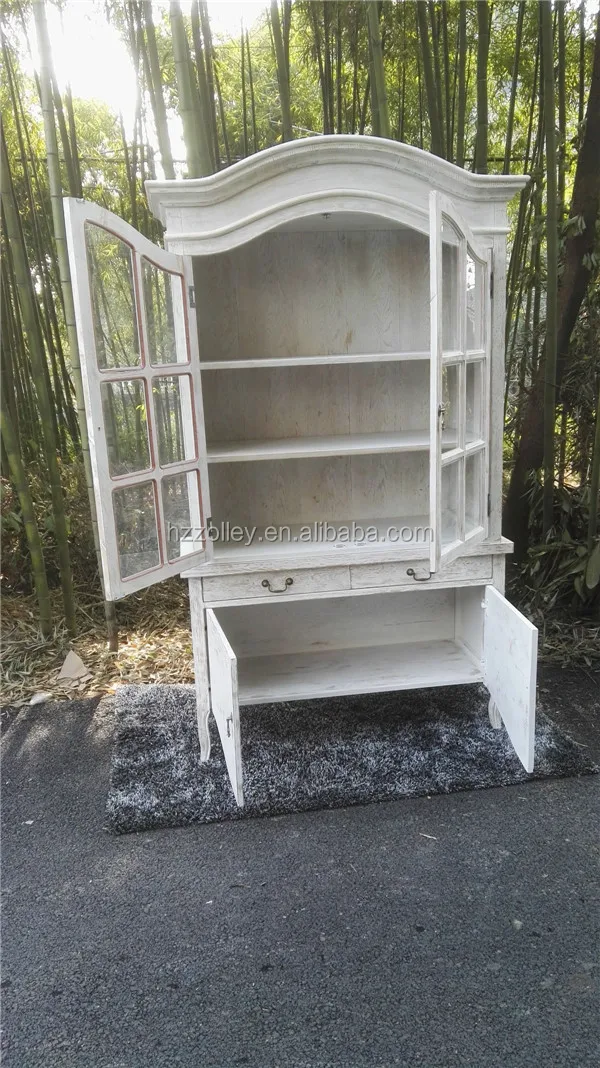 French Antique Furniture Painted Tall Cabinet with Two Doors