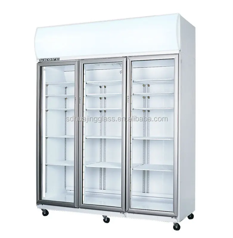 New  deep transparent freezer pane glass/mini fridge cabinet glass door for supermarket