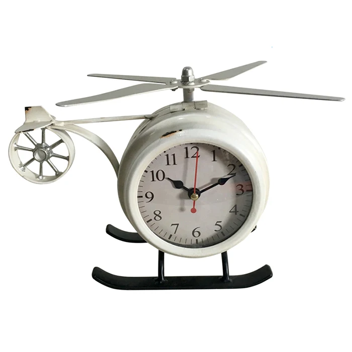Wall clock airplane biplane sport aircraft stainless steel Mural art watch design wall clock