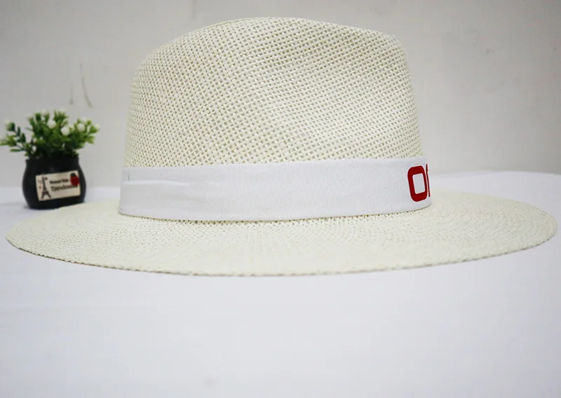 Plain Color Panama Straw Hats Fedora Soft Men Women Stingy Brim