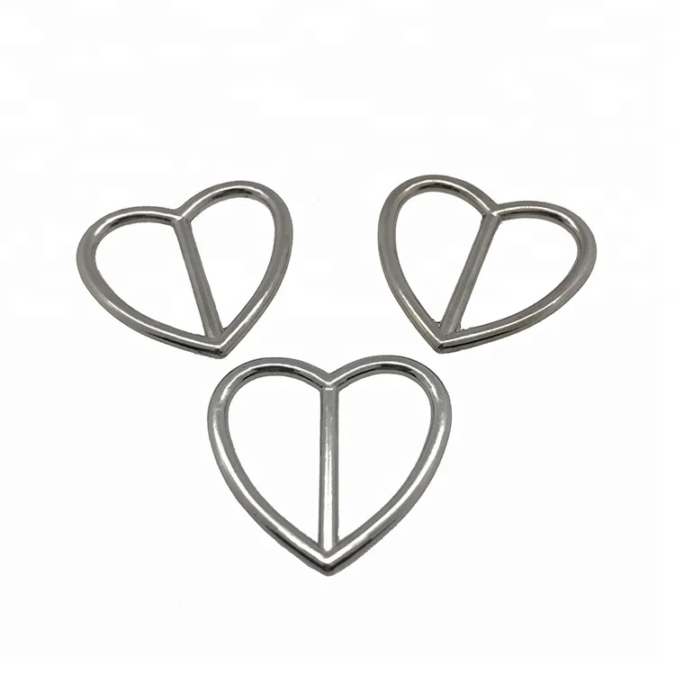Metal Nickel Plating Elastic Band Adjustable Hats Bags Decorative Design Heart Shape Ladder Buckle