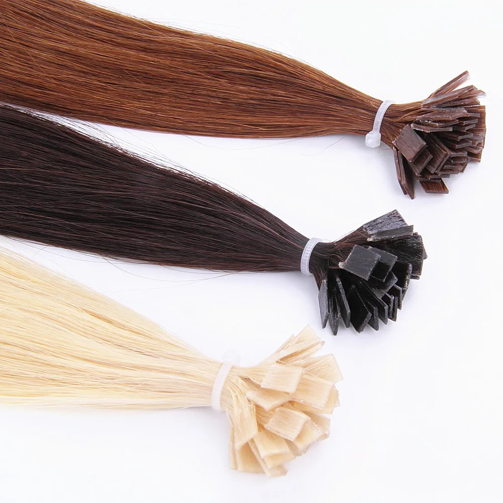 Factory Supply Wholesale Top Quality Prebonded Human Remy Hair I V U Flat Tip Russian Keratin Hair Extensions