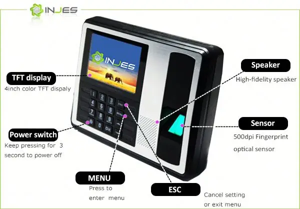 Alibaba Wholesale Color LCD Screen Linux OS Ethernet Zem510 Time Attendance System(MYA7)
