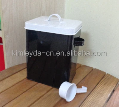 Kitchen Storage Box with Scoop KOREAN Storage Boxes & Bins Metal Food Container Iron Multifunction Washing Powder Rectangle 1-3L