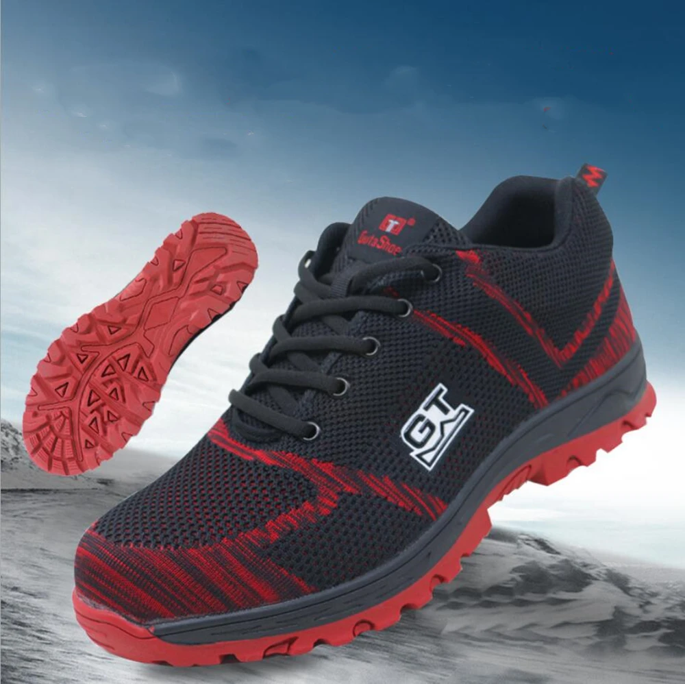 Модные мужские летние защитные ботинки со стальным носком дышащие рабочие сапоги мужские туризтические скальные ботинки FW-FZ0041