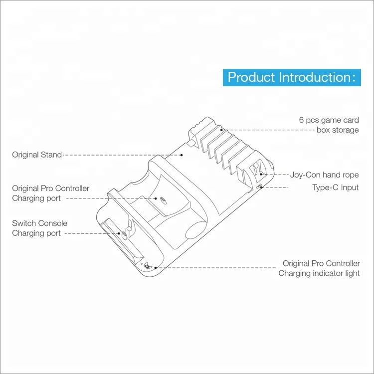 multi-function charging base bracket for Switch game machine   LK-N059