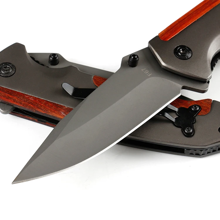 
Stainless steel folding pocket knife survival rescue knife with glass breaker 