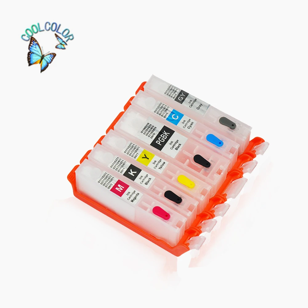 Factory Direct Sell Refillable Cartridge For Canon PIXMA MG7750/MG7751/MG7752 /MG7753(Six Colors)