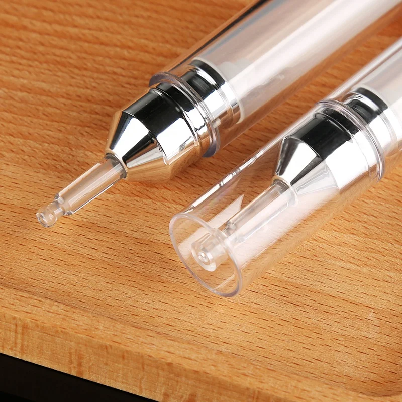 Transparent Empty 15ml Cosmetic Packaging Tube Syringe Shaped Airless Bottle Cosmetic Packaging Tube