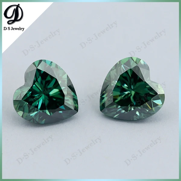 Factory Prices Synthetic Moissanite Diamond Blue Heart Moissanite Stone