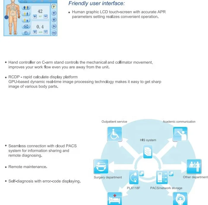 BT-XC06 Grayscale LCD display 9' Dynamic Flat Panel Detector surgical orthopedic c-arm radiation exposure equipment c arm x-ray