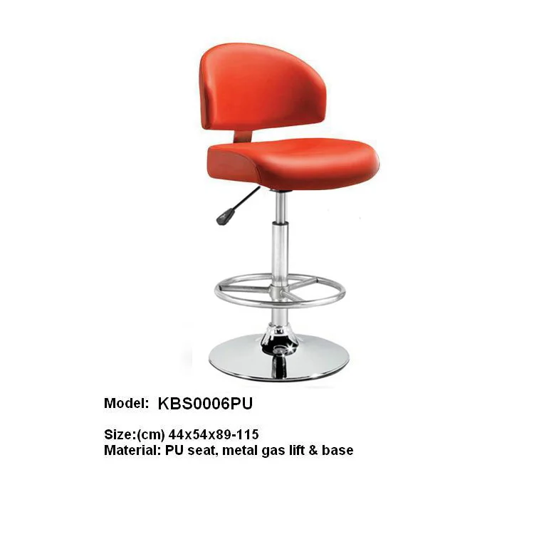modern luxury leather swivel bar stool with backrest