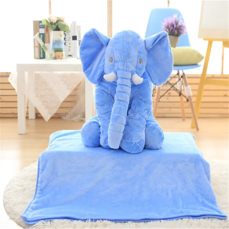 Fashion Lovely Plush Elephant Stuffed PP Cotton Baby Comforting Sleeping Pillow Elephant Blanket Toys