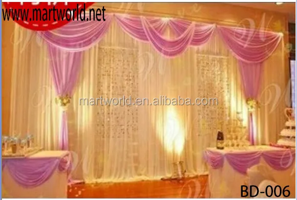 Wholesale wedding fabric backdrop chiffon drape decoration fabric curtain for event bridal shower birthday party show(BD-005)