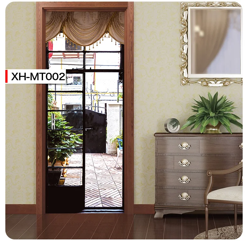 Creative new self-adhesive removable living room bedroom kitchen decoration 3D door stickers