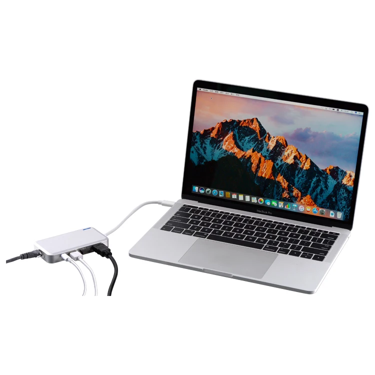 Unestech USB C концентратор с тип-c PD Поддержка питания 4 к HDMI2.0 Gigabit Ethernet адаптер тип-c 2 * USB 3,0 концентратор