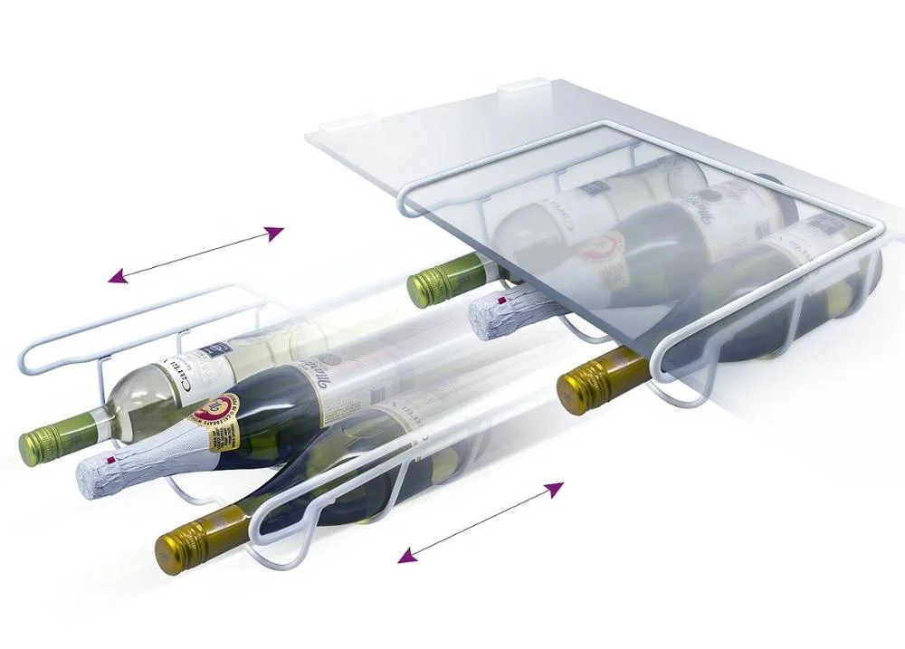 Универсальная проволочная Винная стойка над холодильником под полкой держатель для бутылок