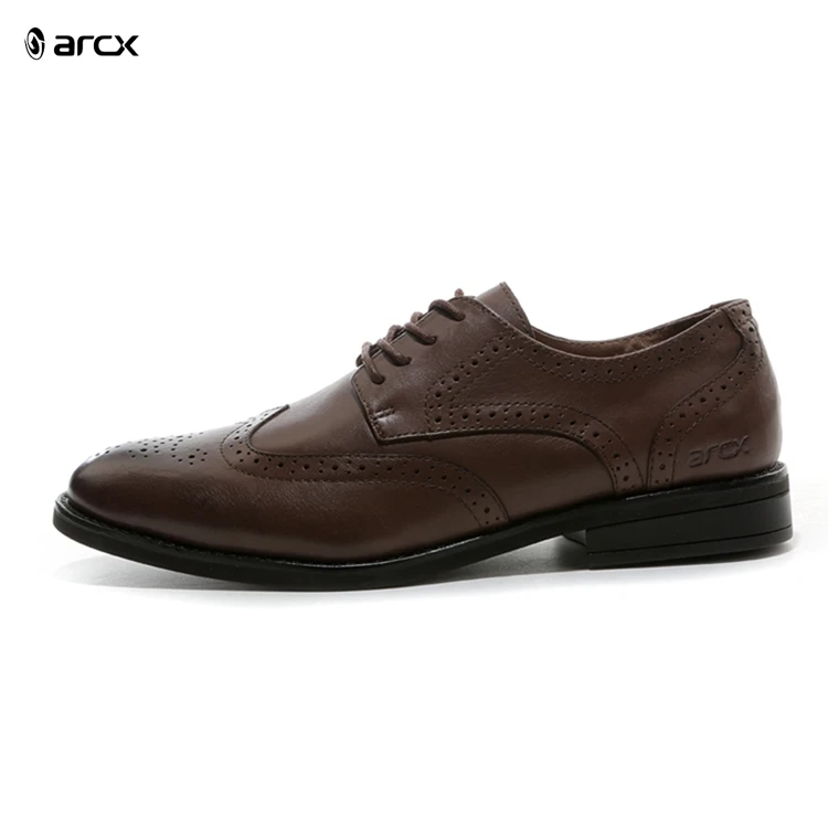 ARCX Men Dress Shoes Genuine Leather Classic Lace Up  Brogue Style Shoes