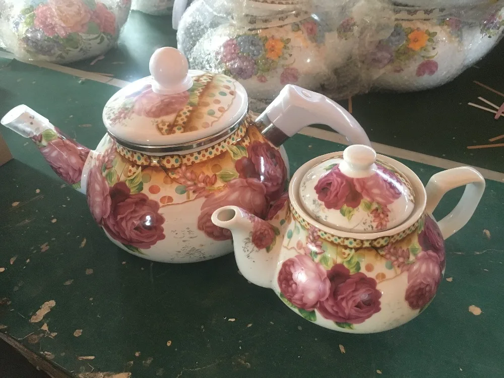 
Enamel tea kettle ceramic kettle double tea kettle with bakelite handle 