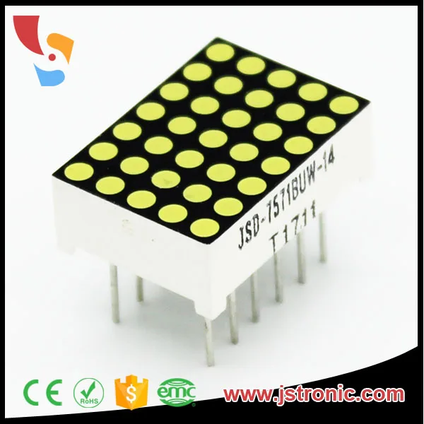 Small size 0.7 inch 5x7 led dot matrix 1.9mm 07057 white display