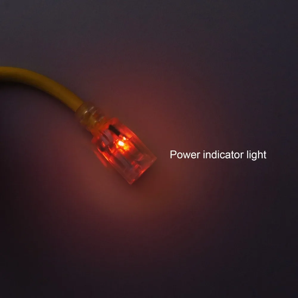 Heavy Duty Yellow Extension Cable Extension Cable with 3 Prong Grounded Plug for Safety 25 Ft Lighted Outdoor Extension Cord