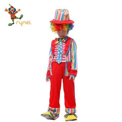 Funny Colorful Carnival Cute Halloween Clown Cosplay Boys Costumes