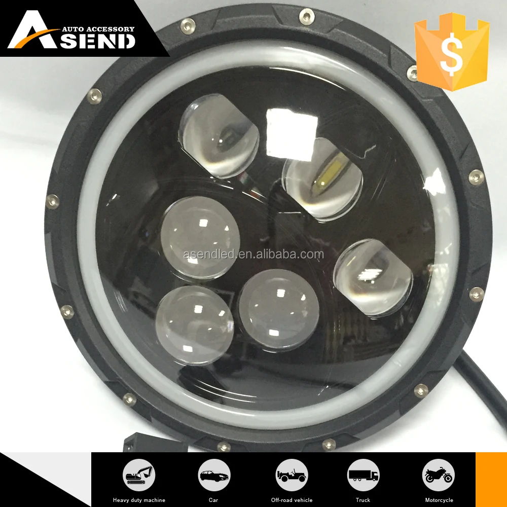 7' led auto car headlight h4 led headlight bulb led headlight for bajaj 150cc pulsar motorcycle