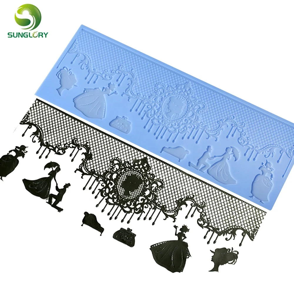 Wedding Decoration Beauty Silicone Lace Mat Flower Lover Sugar Cake Lace Mold For Baking Fondant Lace Mold Cake Decorating Tools