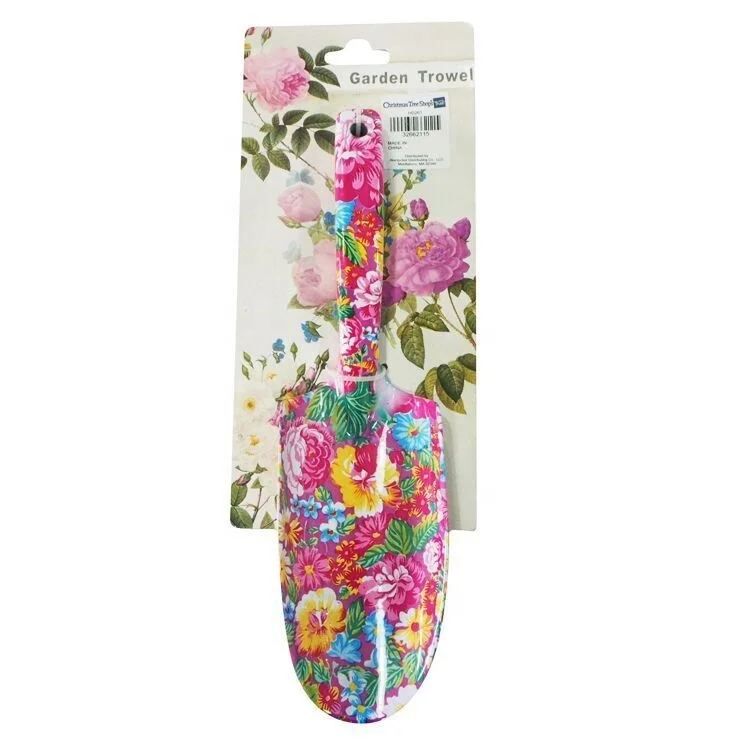 
Novelty design 2 pcs garden tools set with floral printing garden child plastic grip hand tool 
