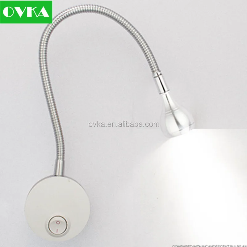 Cheap price bathroom mirror lamp with flexible hose mini led reading lamp for bedroom OEM gooseneck led headboard wall lamp