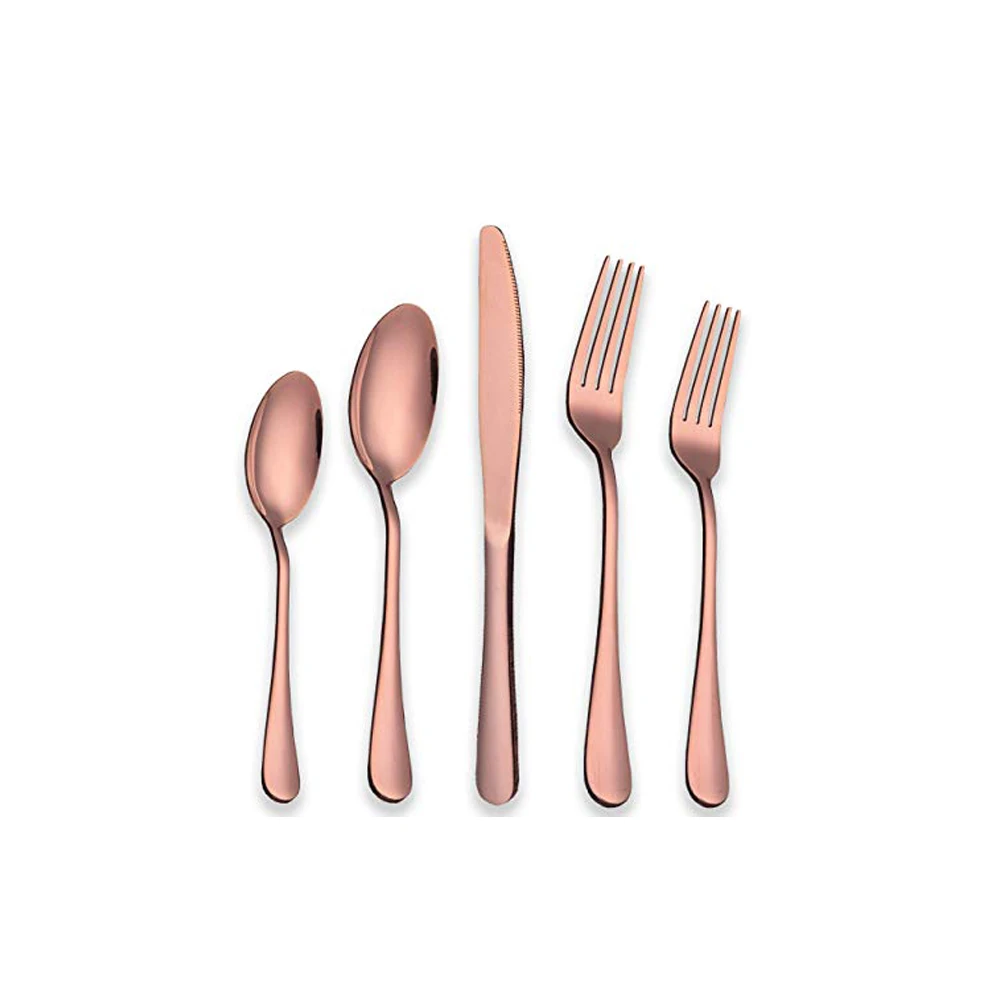 20pcs stainless steel copper colored flatware set jieyang cutlery set